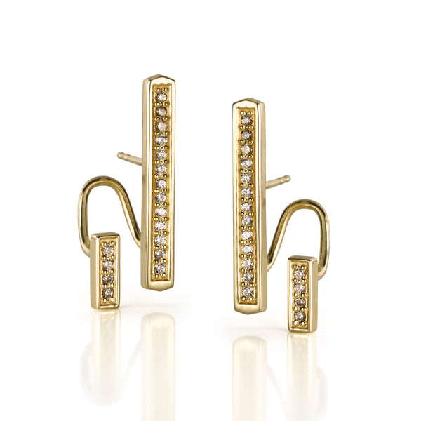 Reign Full Pavé Double Earrings