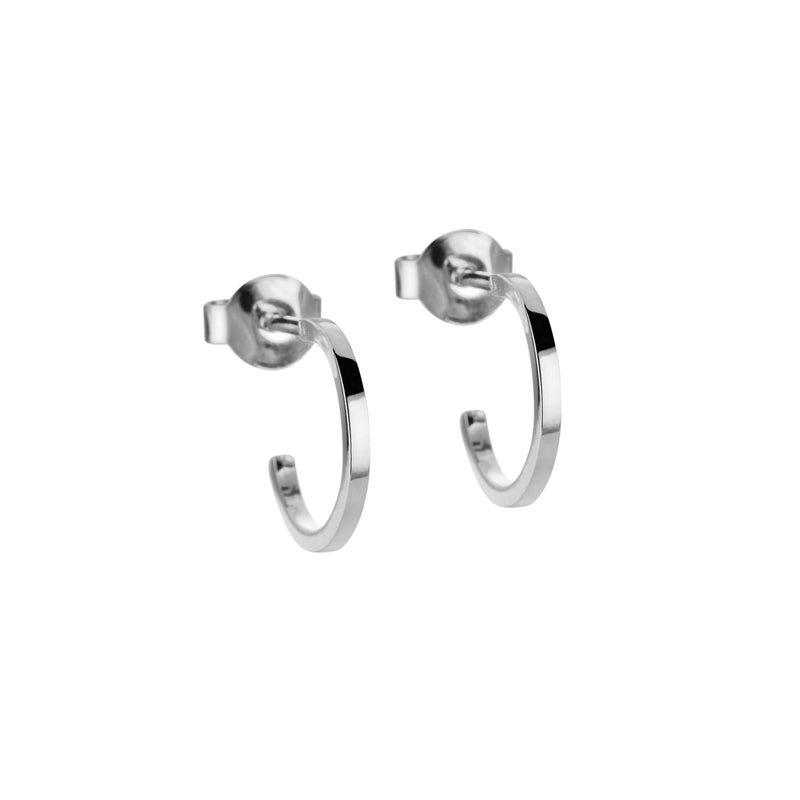 Square Earrings in Silver, Small