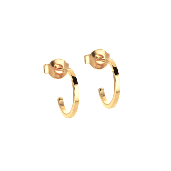 Square Earrings in Gold, Small